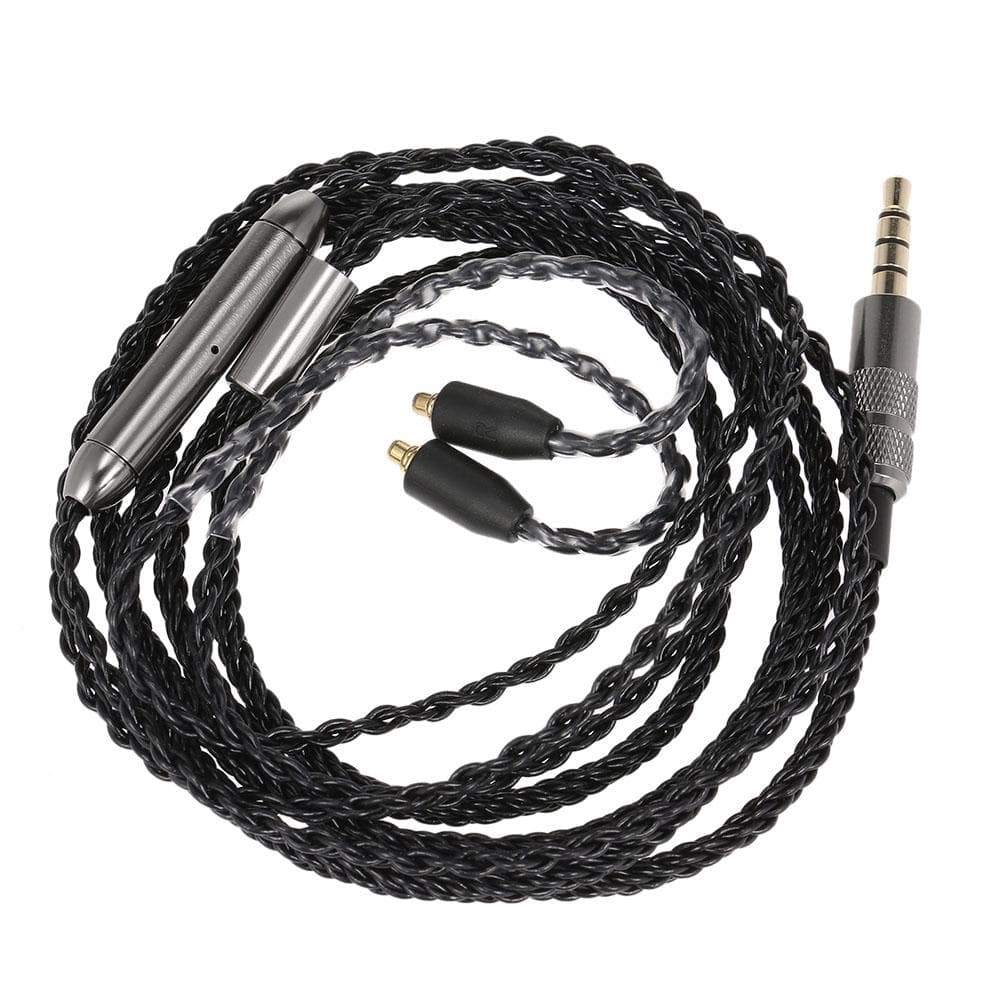 MMCX Connector Replacement Headphone Cable 3.5mm Wired Earphones Detachable black