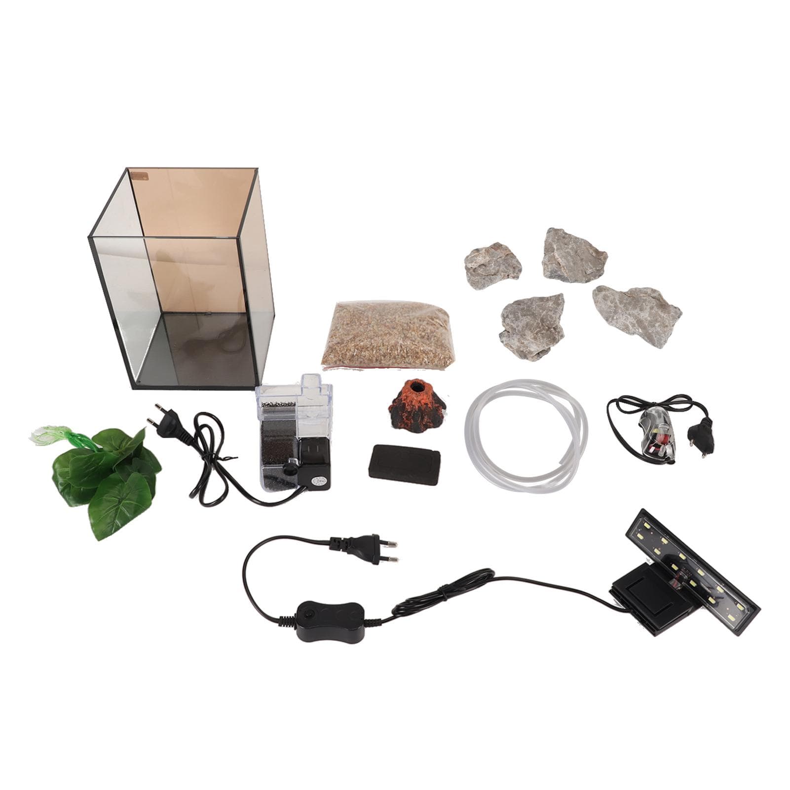 Aquarium Starter Kit Innovative Landscaping Silent 3 in 1 Fish Tank with Power Filter and LED