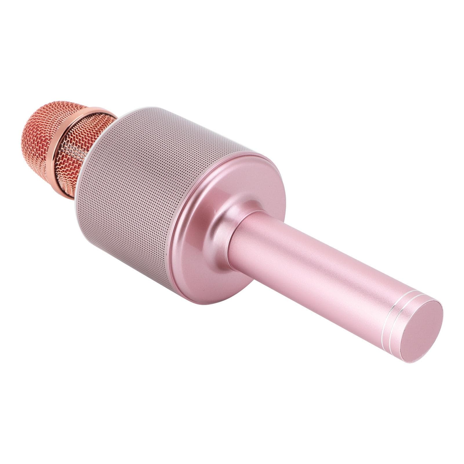 2 in 1 Bluetooth Wireless Speaker Handheld Microphone with LED Light for Home Karaoke LivePink pink