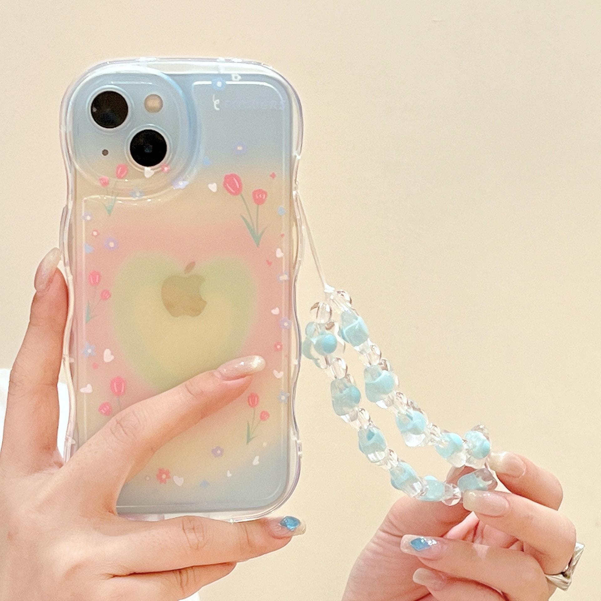 Wave Bubbles Suitable for Apple 15PRO Love Tulip Mobile Phone Case IPhone XR Three-dimensional Stand Tpu Soft Sleeve Apple 15PROMAX