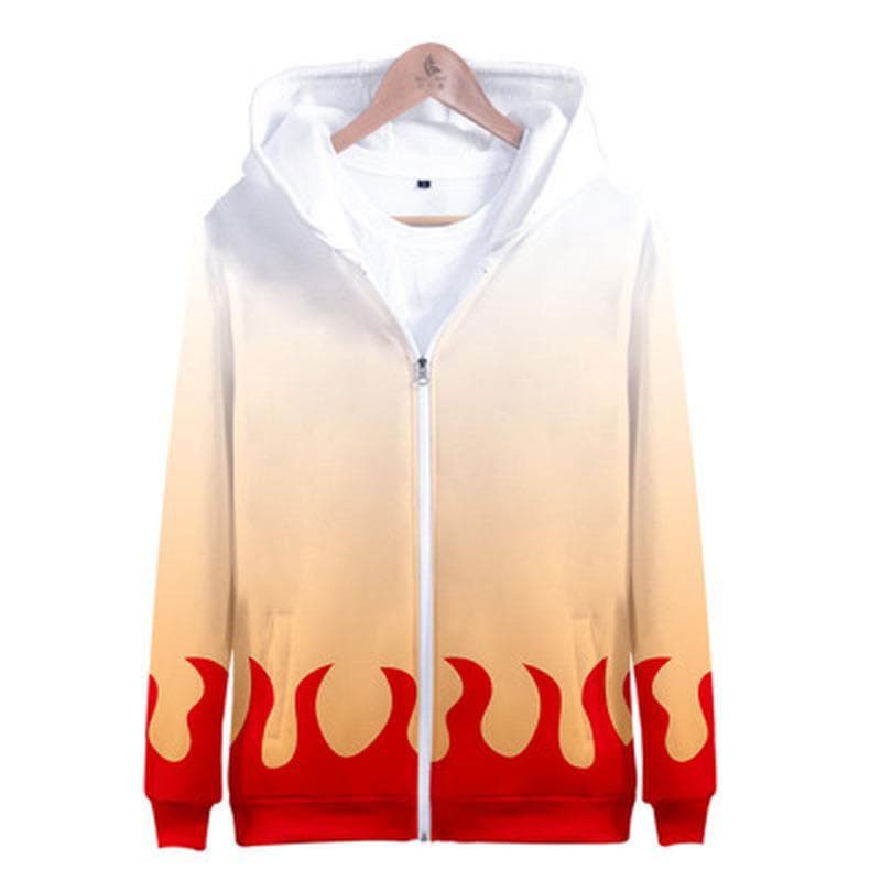 Anime Zipper Hoodies Demon Slayer Blade Kilo Gate Tanjirou 3d Digital Printed Clothes Hooded Plus Size S orange