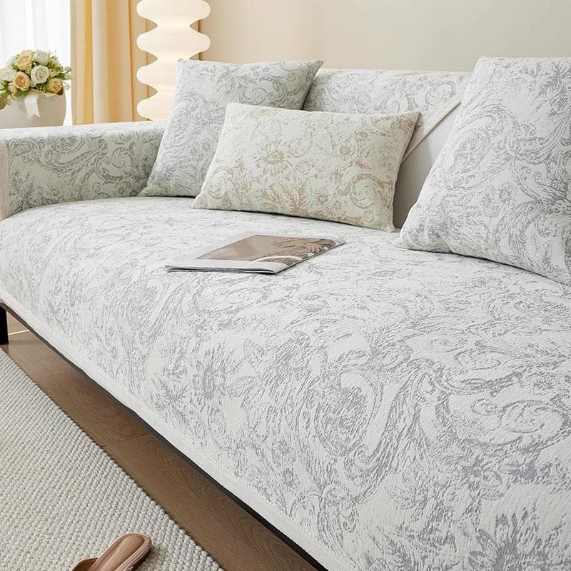 Abstract Painting Chenille Sofa Mat Four Seasons Anti Slip  New Vintage Sofa Cover Messy Floral Seat Cushions Slipcover 70*70cm