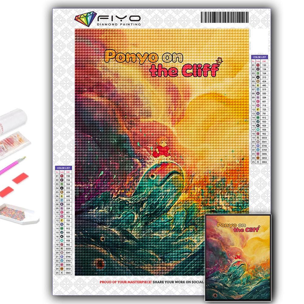 5D Diy Diamond Painting Hayao Miyazaki Anime Poster Cross Stitch Full Diamond Embroidery Mosaic Full Square 30X40CM