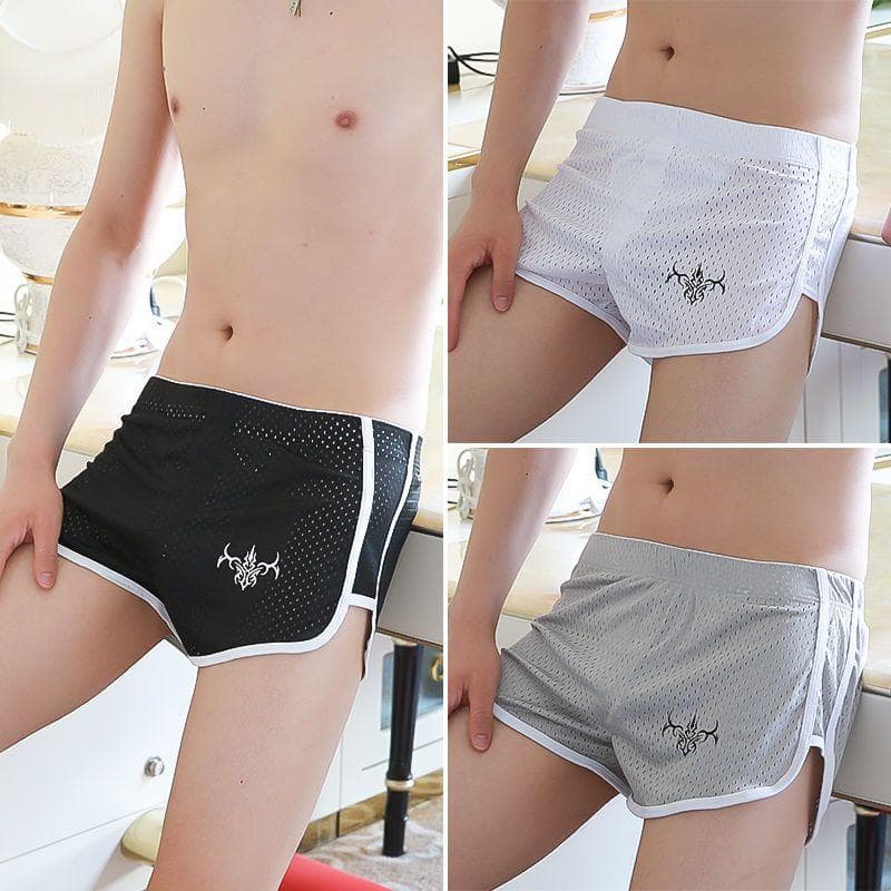 Ice Silk Loose Boys' Underwear Men's Boxer Shorts Summer Thin Section Breathable Large Size Youth Quadrangular Shorts M