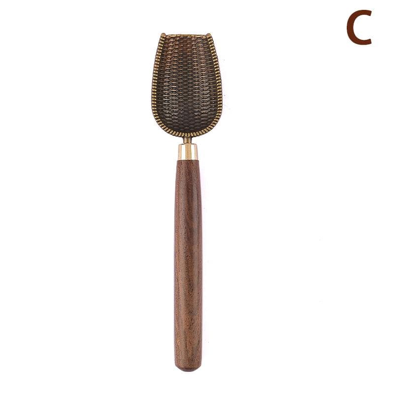 1Pcs Tea Spoon Ebony Teaspoon Solid Wood Retro Creative Tea Shovel Tea Kongfu Tea Ceremony Accessories Gift C