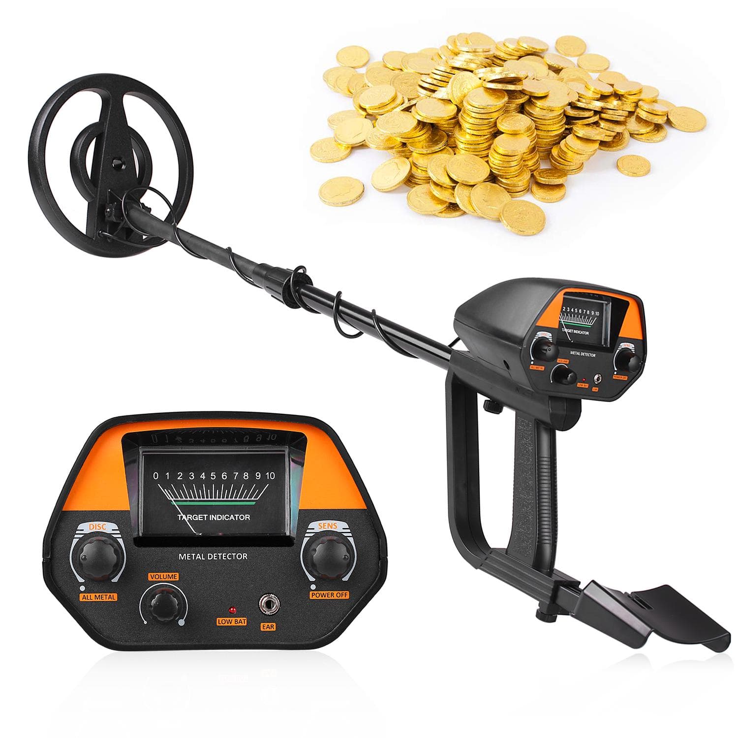 Underground Metal Detector Metal Finder Gold Detector Treasure Hunter Gold Digger Metal Detection for Beginner Children black
