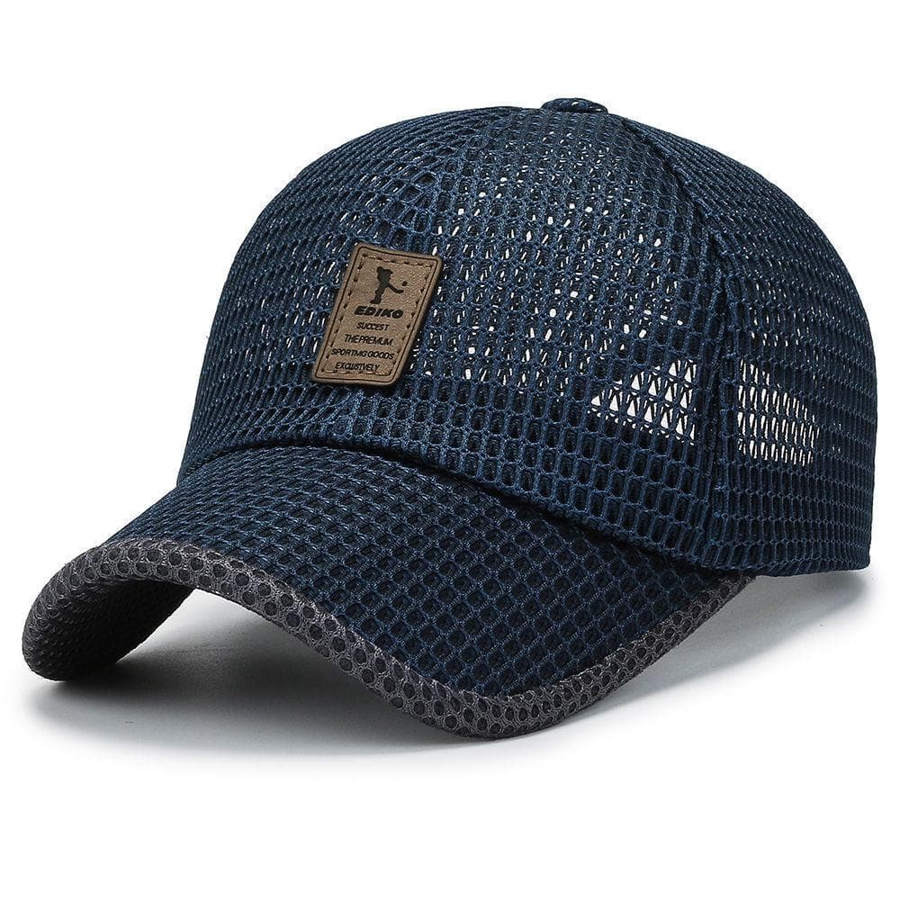 Unisex Summer Trucker Hat Men Simple Design Baseball Cap Outdoor Sport Fishing Hat 55cm-60cm navy blue