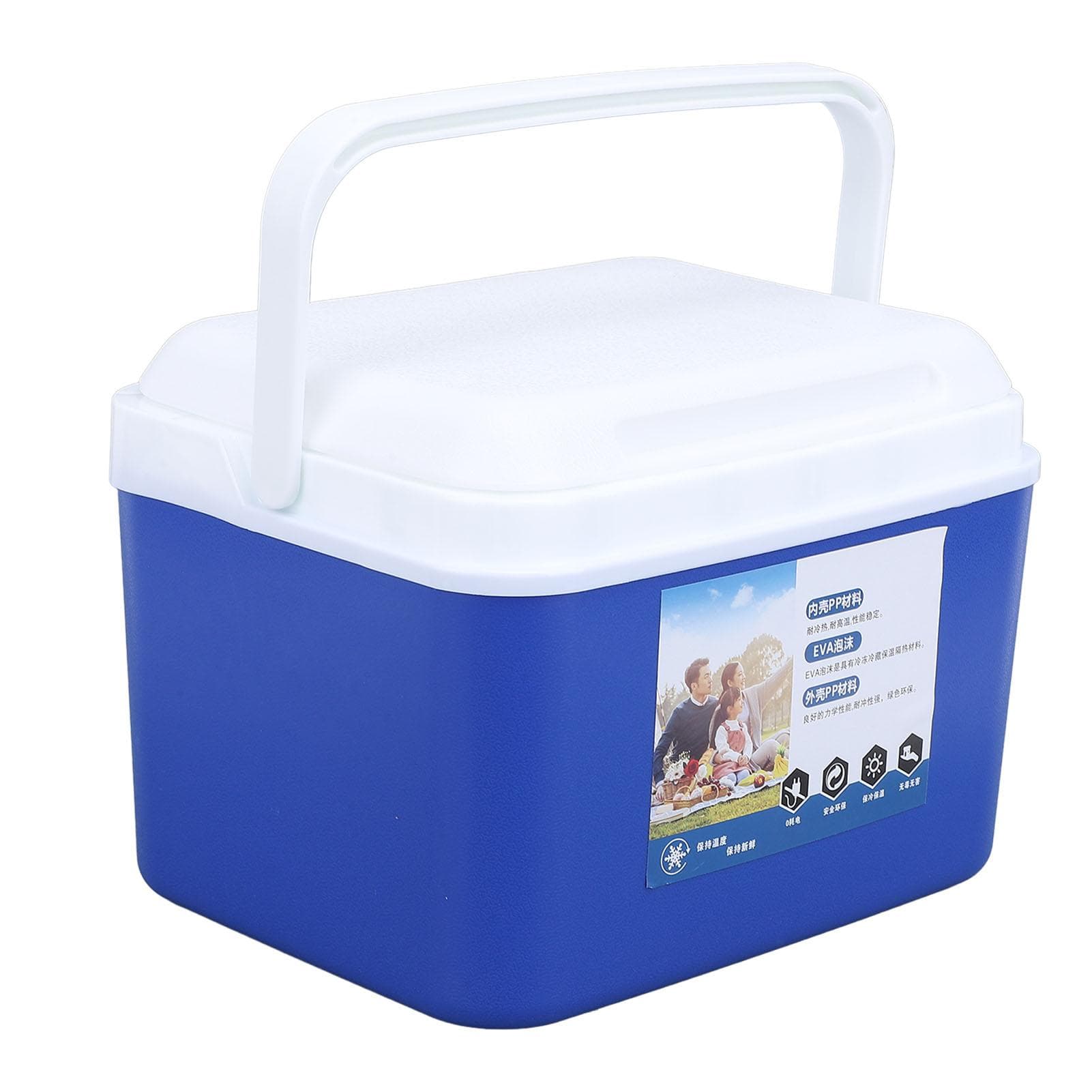 5L Portable Cooler Box Large Capacity Multifunctional Keeps Food Freshness and Drink Cool Insulated blue