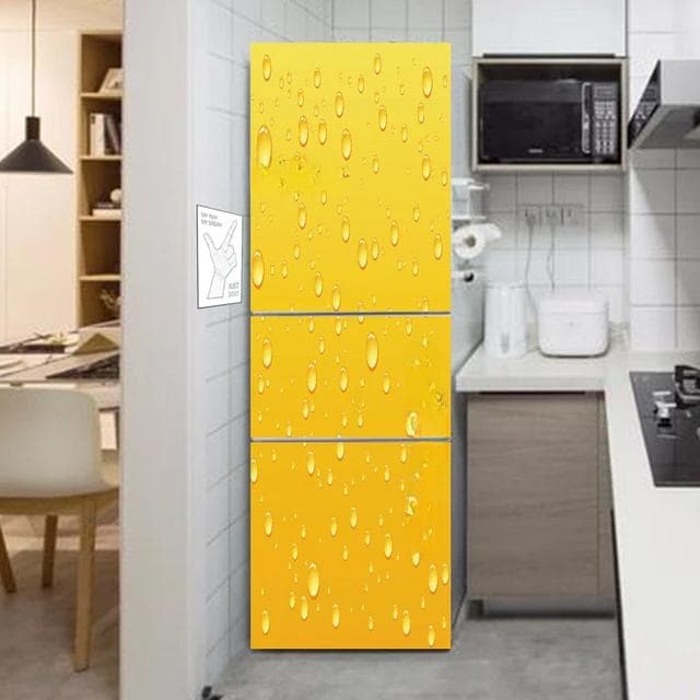 Kitchen Vinyl Refrigerator Stickers Self-adhesive Fridge Wallpaper Door Cover Coffee Jungle Ball Decoration Poster Mural 3d Film 60x150cm(1pcs)