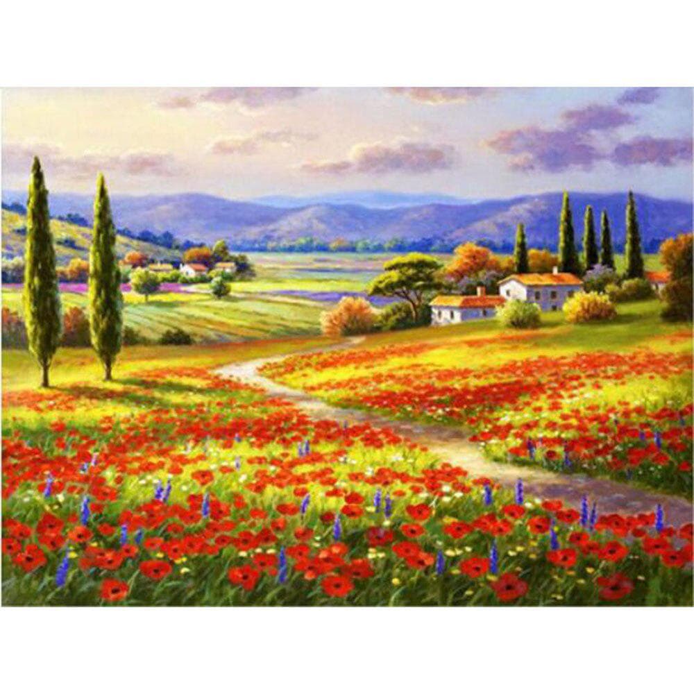 Cross Stitch Kit DIY Diamond Embroidery Flower Sea Diamond Painting Mosaic Home Decor 20X30CM