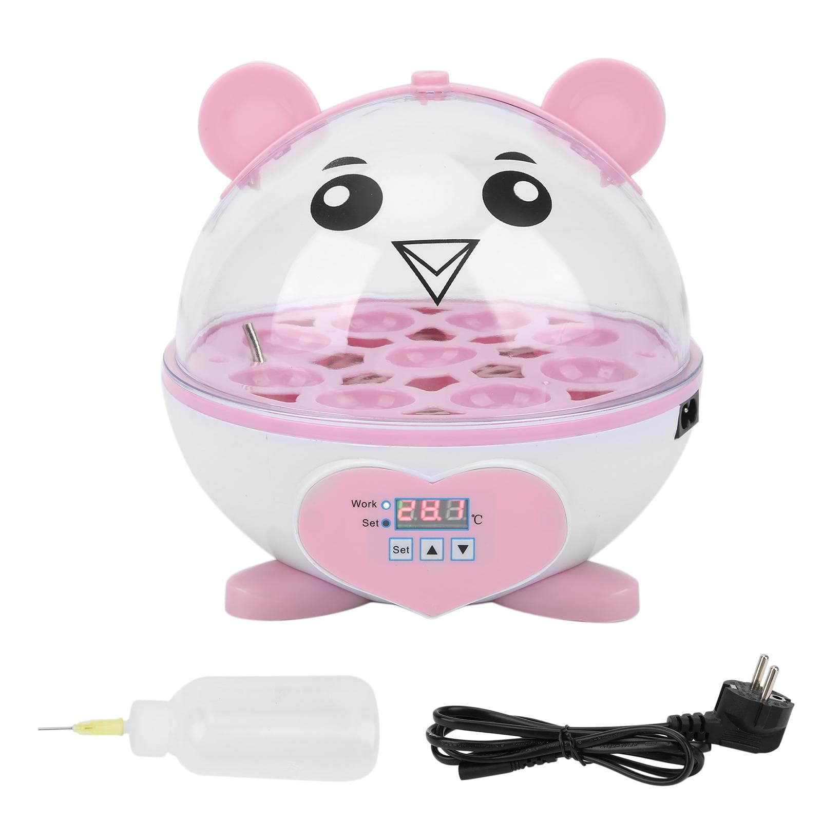 SemiAutomatic Incubator Household Small 9 Eggs Incubator for Chicken Duck Bird Pigeon Quail (Pink ) pink