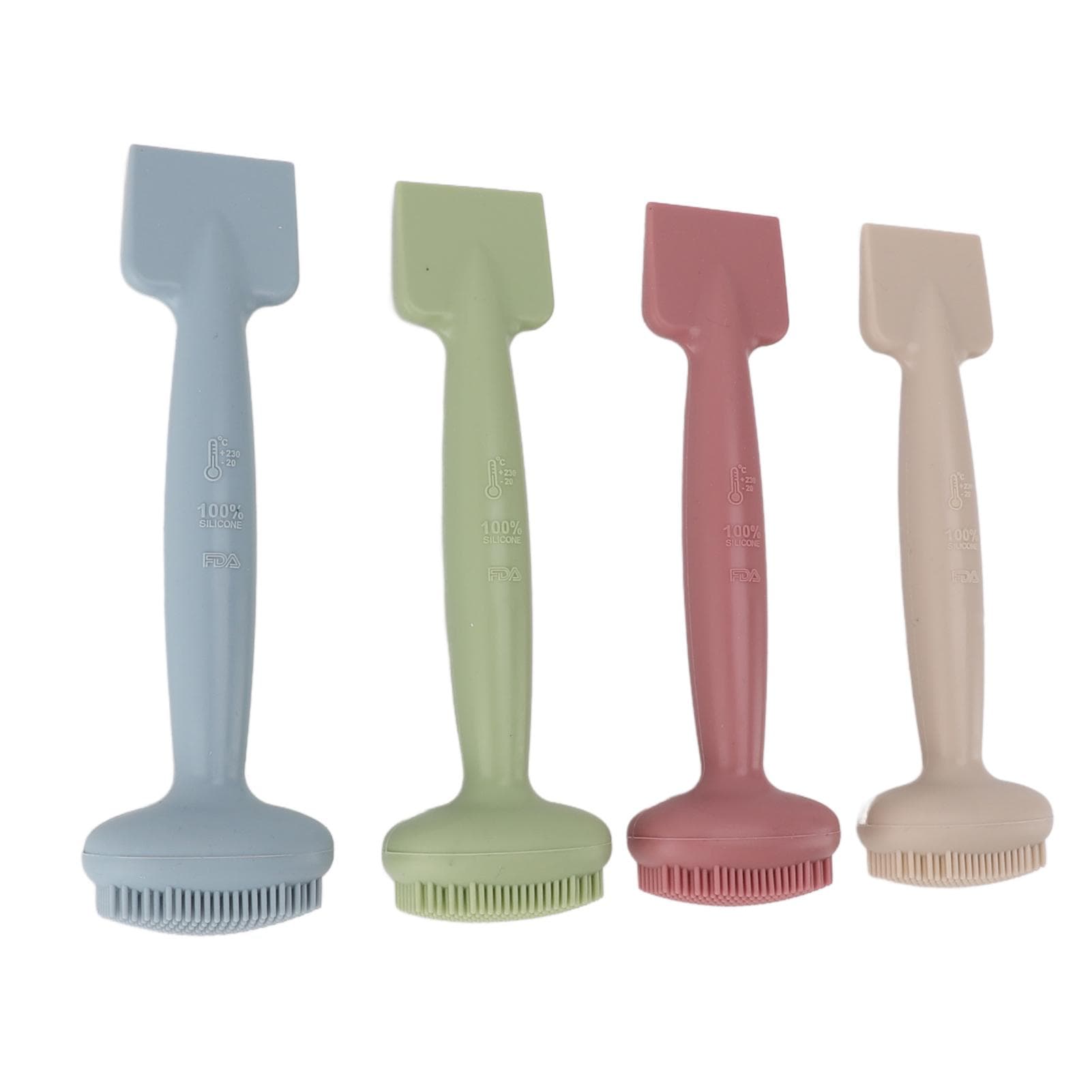 4pcs Double Sided Facial Mask Brush Soft Silicone DIY Facial Mask Brush for Beauty Salon