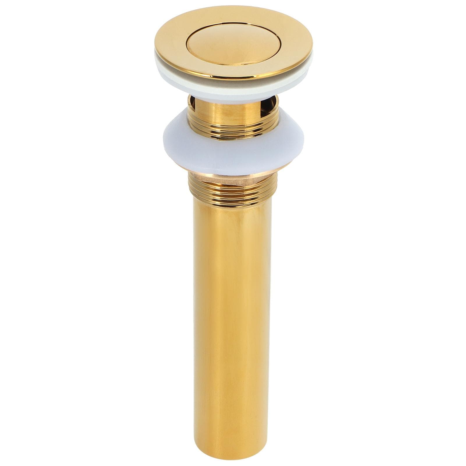 Gold Sink Drain without Overflow Anti Clog Bathroom Faucet Wash Basin Drain Stopperwith Hole