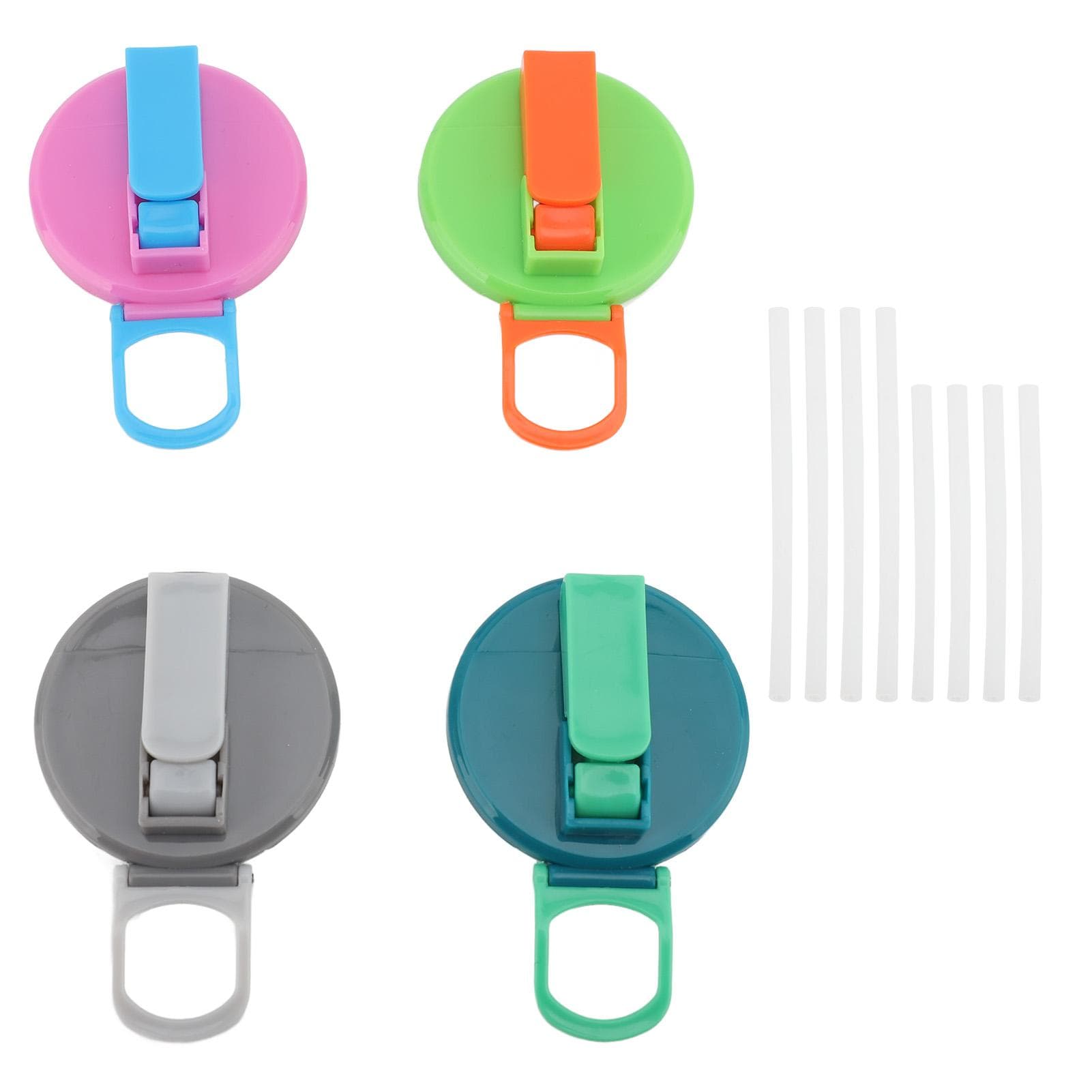 4pcs Soda Can Lid with Silicone Straw Reusable Leak Proof 2.13in Silicone Straw Can Cover for Daily