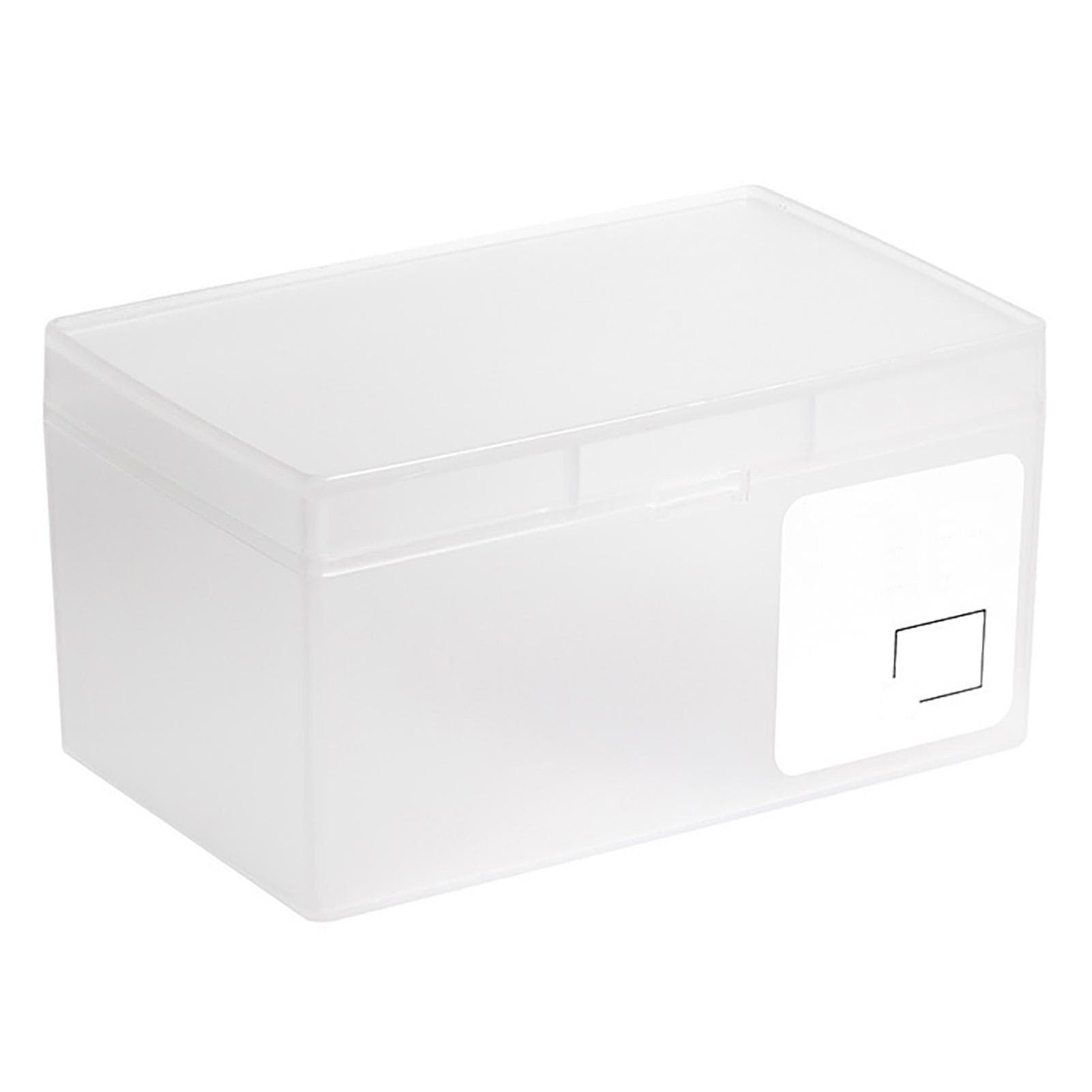 Card Storage Box Plastic Desk Cosmetic Organizer with Lid for Students Dormitory Office