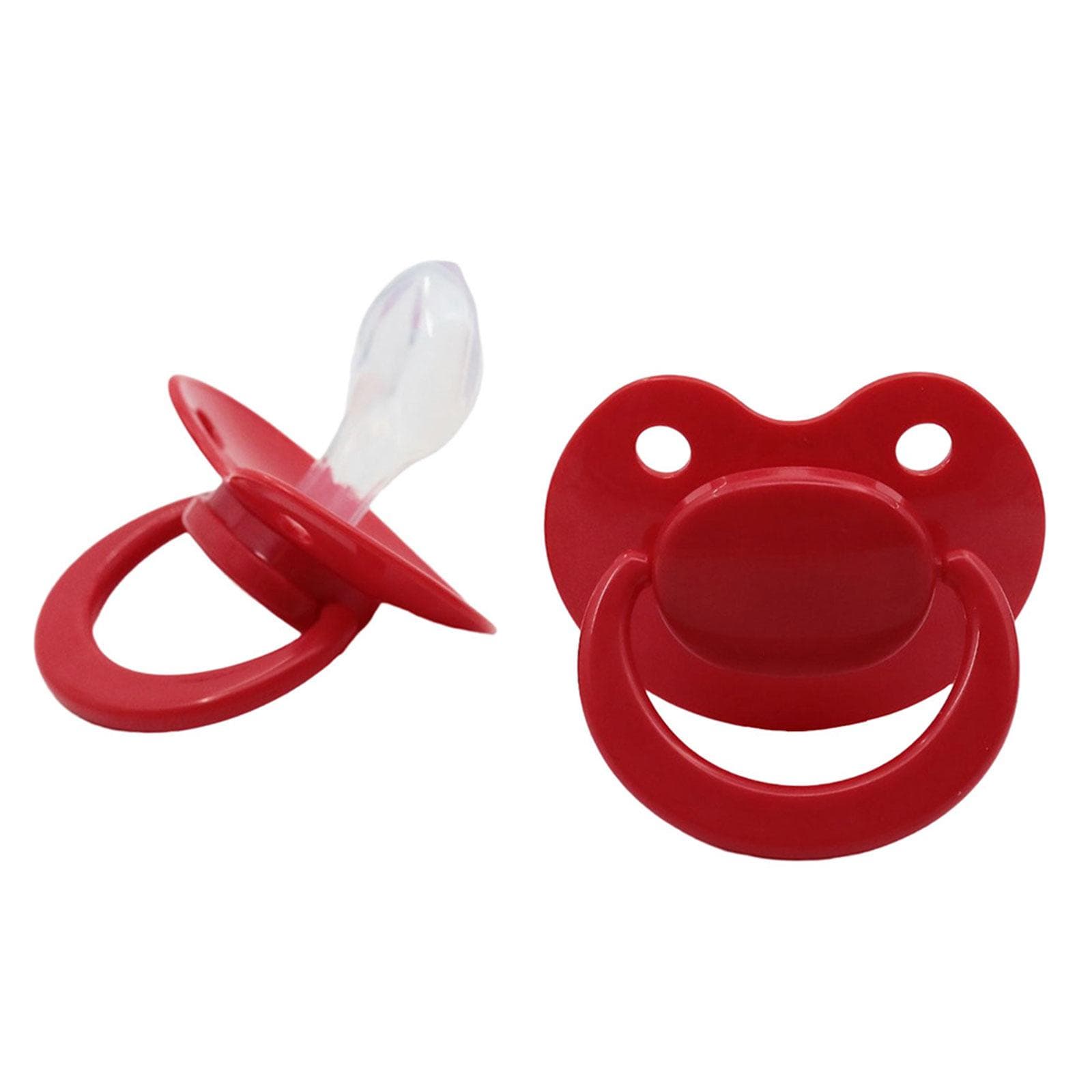 Adult Pacifier for Stress Relief Food-grade Silicone Simulation Dummy Nipple Peace and Relaxation Realistic Soother Toy red