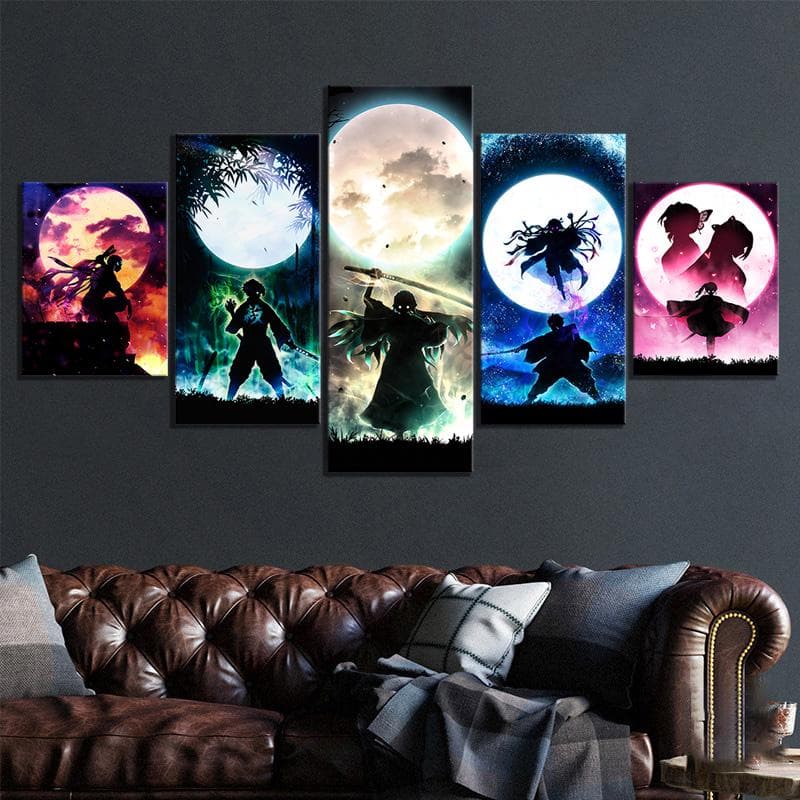 5pcs Rengoku Kyoujurou Kimetsu No Yaiba Anime Poster Demon Slayer Poster Wall Decoration Paintings Canvas Wall Art Paintings 20x35cm*2  20x45cm*2  20x55cm*1