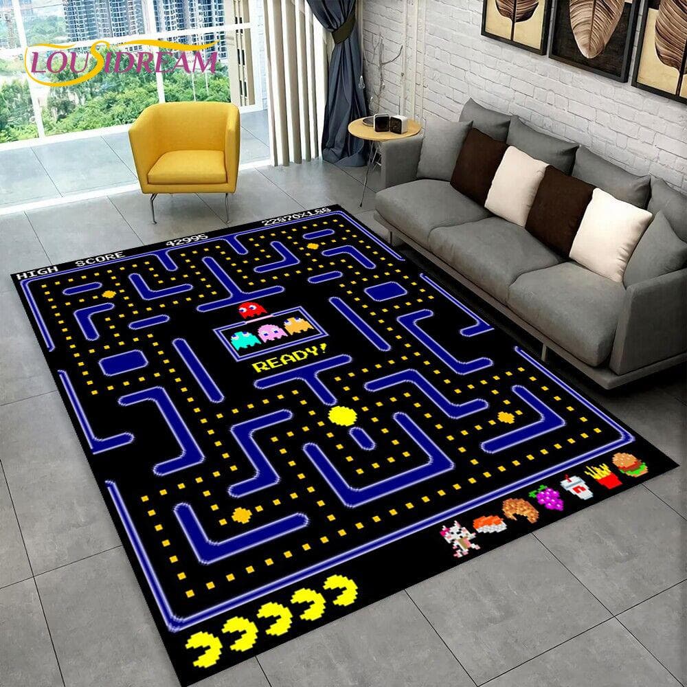 Pacman Retro Classics Game Gamer Area Rug,Carpet Rug for Home Living Room Children Bedroom Sofa Doormat Decor,Non-slip Floor Mat 80cm x 120cm