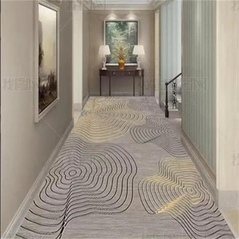 Nordic Style Living Room Area Rug Corridor Hallway Carpet Abstract Geometric Bedroom Rugs Kitchen Mat Crystal Velvet Doormat 60x100cm
