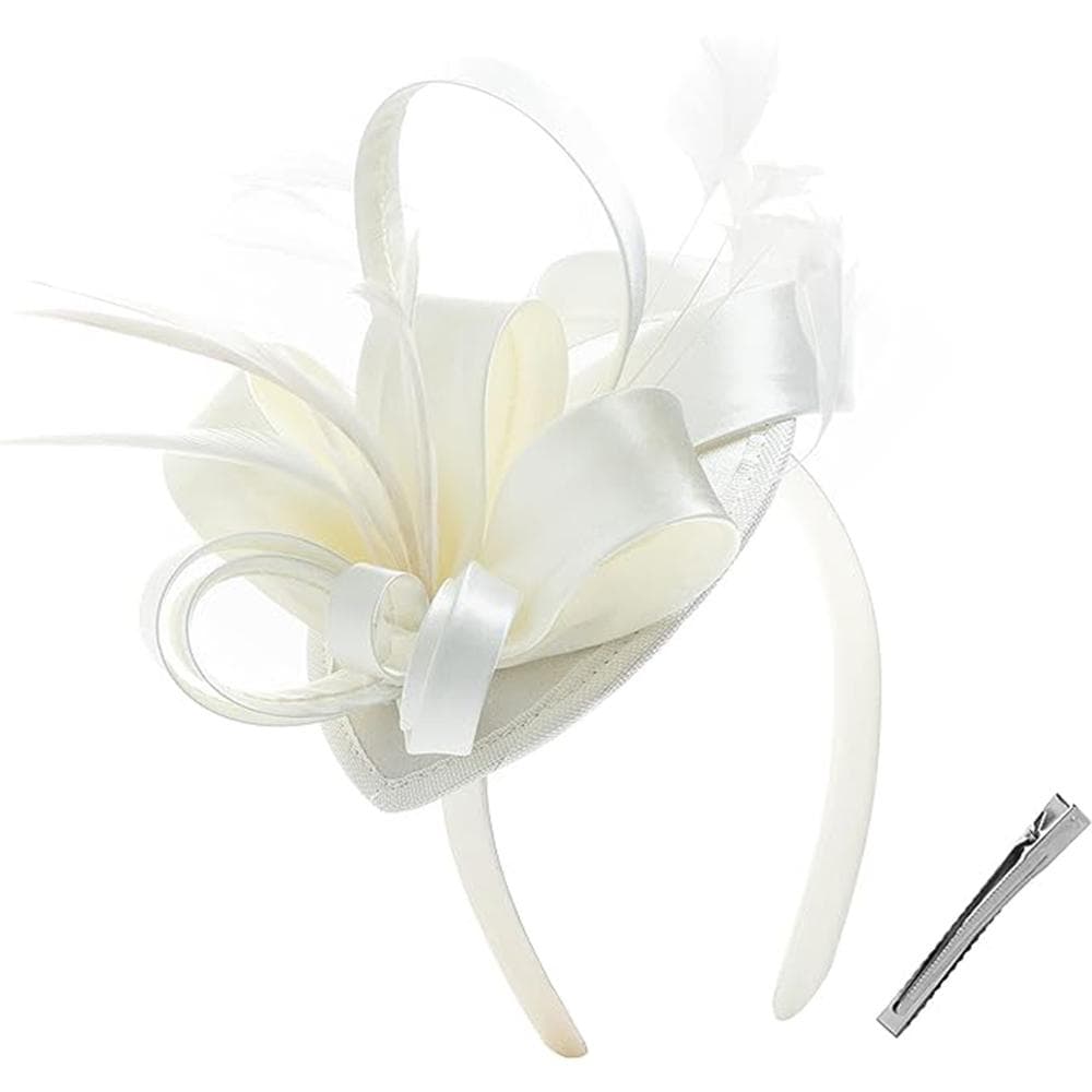 Fascinators for Women Tea Party Hat Headband Derby Wedding Church Bridal Cocktail Feathers Hair Clip