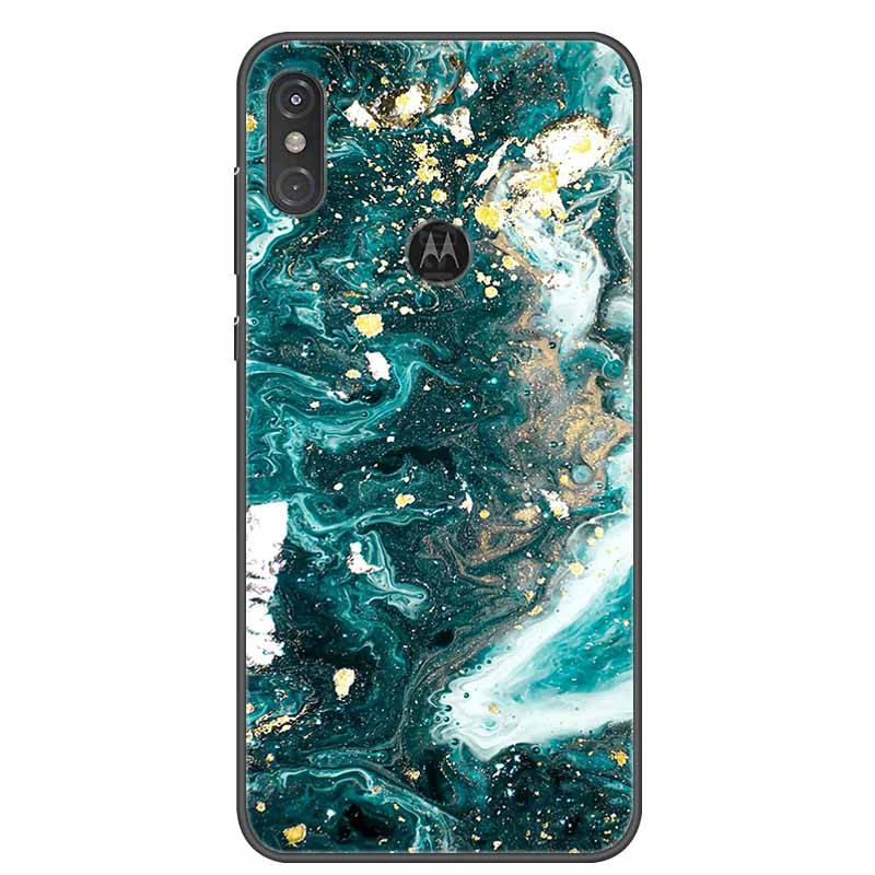 For Moto One Vision Case Luxury Silicone TPU Soft Cover Phone Case For Motorola Moto One Action Macro Shockproof Marble Coque Moto One