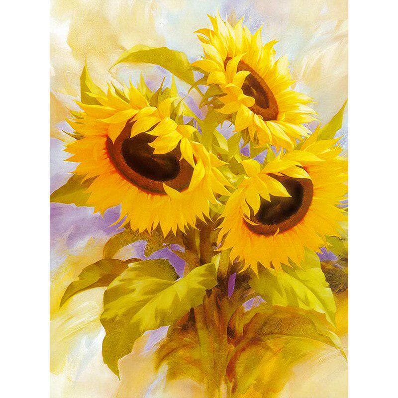 Diamond Painting Sunflower Diamond Embroidery Flowers Scenery Full Round Cross Stitch 20X30CM