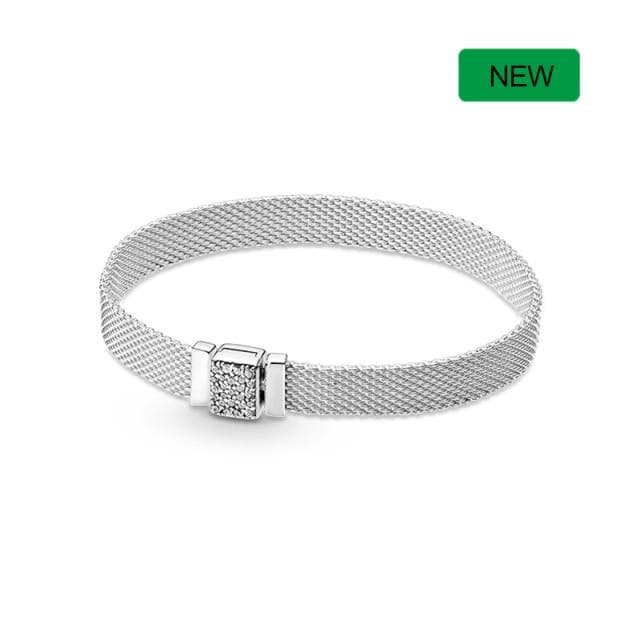 New S925 Sterling Silver Color Bracelet DIY Charms Bracelet Fit Original Women Reflexions Bead Bracelet Luxury Jewelry Gifts 18cm