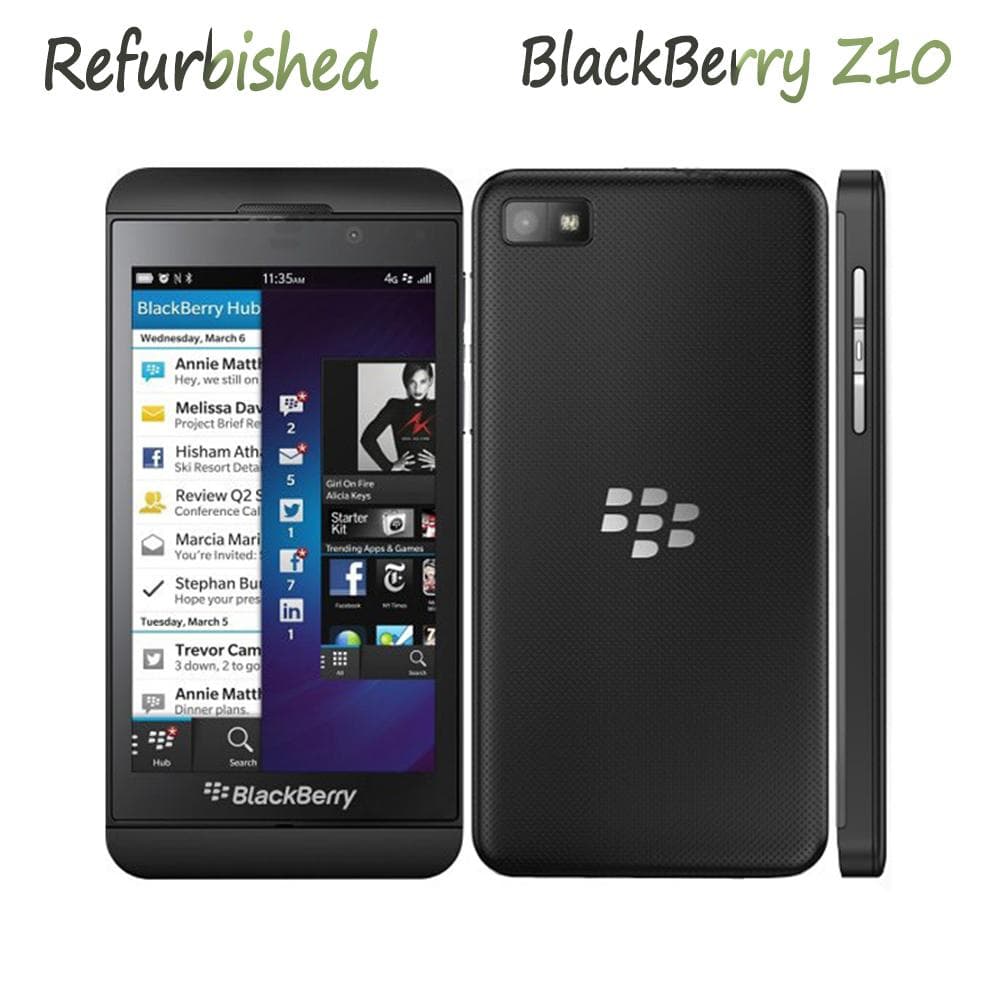 Refurbished Blackberry Z10 4G NETWORK 2GB RAM 16GB ROM 8MP 4.2 Mobile Phone Cell Phone With 1 SIM Z10-3 Simple Set black