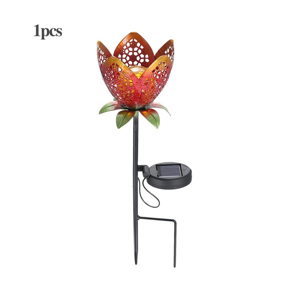 Solar LED Flower Light Lawn Lantern Flame Lamp Water-resistant Outdoor 1pcs