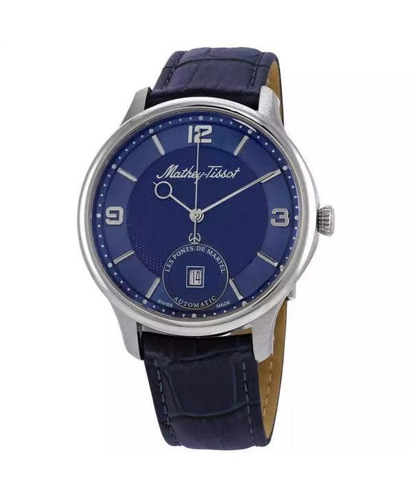 Mathey-Tissot Edmond Limited Edition Automatic 3D Leather Strap Blue Dial AC1886ABU Men's Watch blue