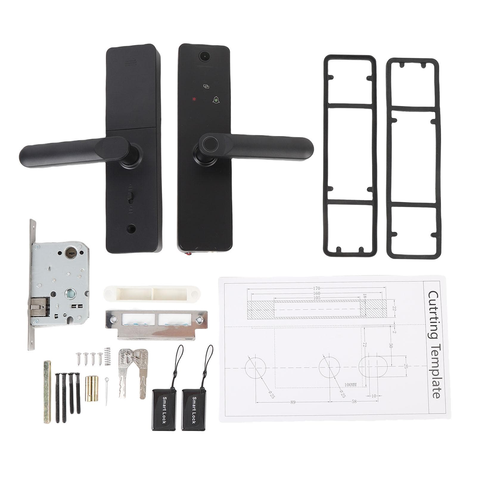 Smart Door Lock with HD Camera 6 in 1 Password IC Card Key APP Unlock Keypad Fingerprint Door Lock