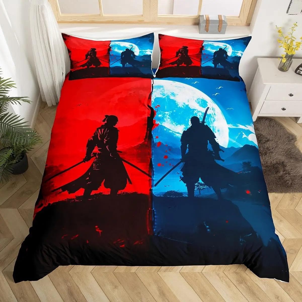 Taekwondo Duvet Cover Set King Queen Size,Chinese Martial Art Kung Fu Bedding Set,sport Theme Quilt Cover with 2 Pillowcases EU Single 135x200cm