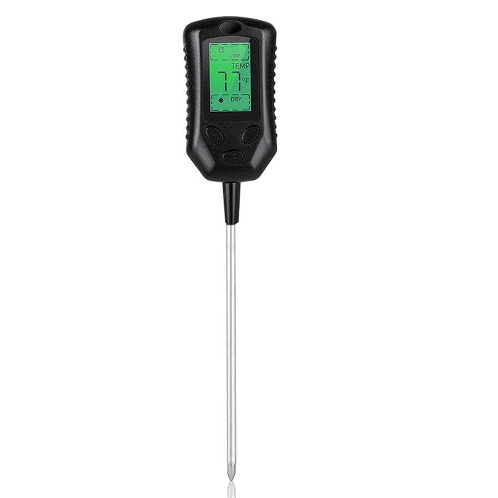 Multifunctional High Accurancy Soil PH Tester Soil Moisture/PH/Temperature Sunlight Intensity black