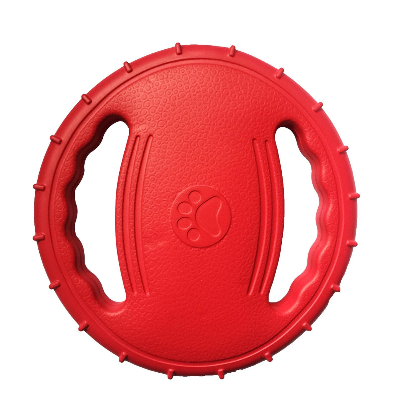Pet Dog Flying Disc EVA Dog Training Ring with Double Handles Dog Flyer Toys Outdoor Activity rose red