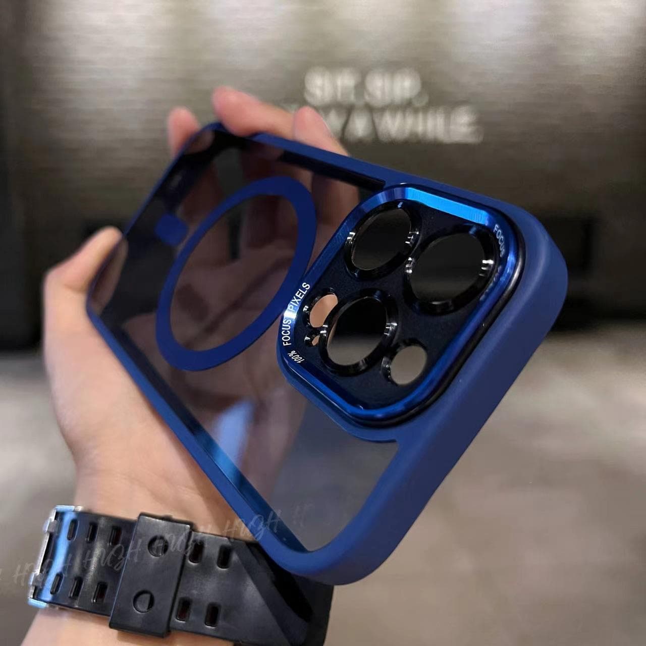 Applicable To Apple 15 Magnetic Suction Phone Case IPhone14proMax Sewing Hole with Lens Film Plus High Transparency Protective Case iPhone 15Plus