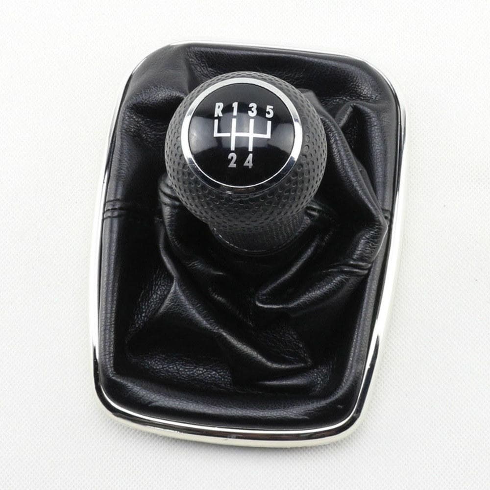 5 Speed Gear Shift Knob Gaitor Boot Black PU Leather black