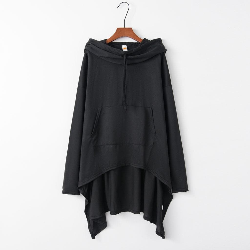 Women's Spring and Autumn Hoodie Long Hooded Sweatshirt Large Size Long Single Layer Hoodie Top S