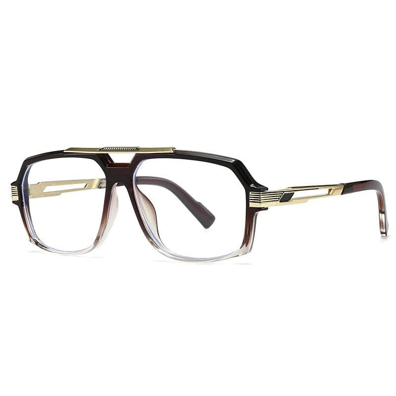 Geometric Square Large Frame Mens Blue Filter Glasses Designer Oversized Square Reading Glasses Prescription Eyeglasses 0