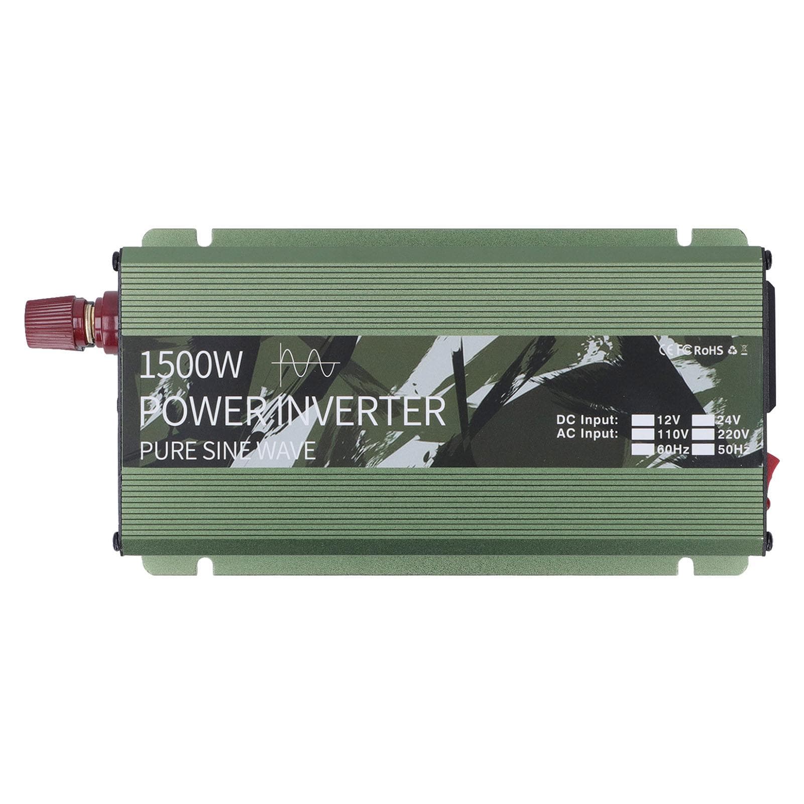 1500W Pure Sine Wave Inverter with Cooling Fan Multi Protection DC12V to AC220V Solar Power Car