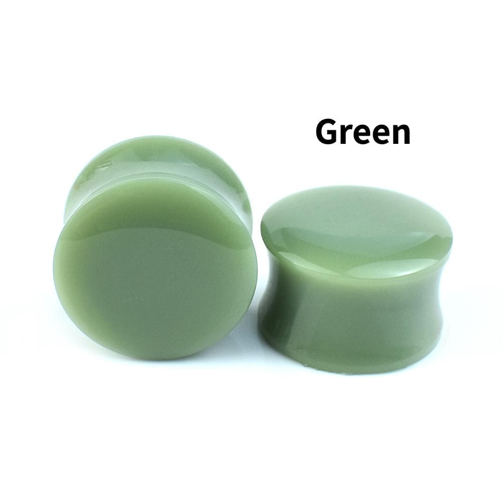 6-50mm Colourful Acrylic Ear Gauges Tunnels Stretchers Expander Double Flared Plug Body Jewelry 10mm green