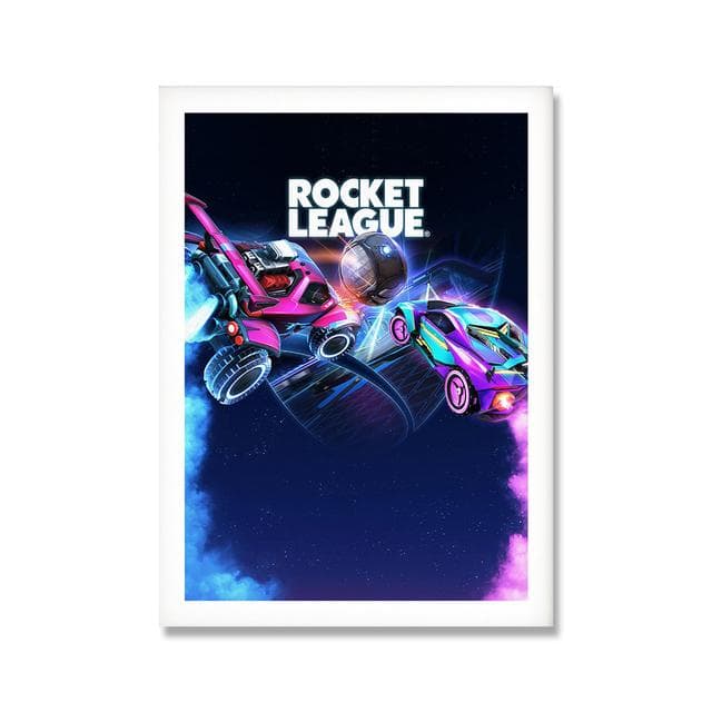 Rocket League Game Poster Room Decor Video Game Neon Car Prints Wall Art Modern Boy Room Living Room Home Decor Canvas Painting 50X70cm No Frame