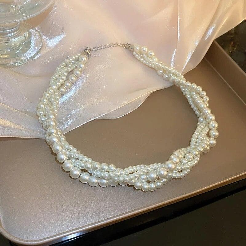 Simulation Pearl Choker Necklaces For Women Necklaces Weddings Bride Jewelry Accessories white