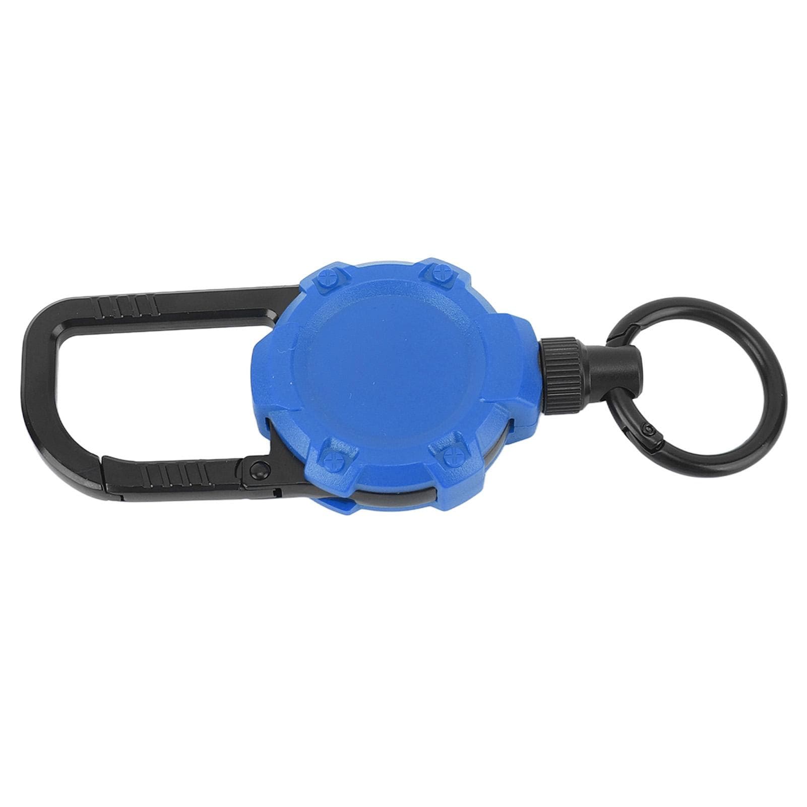 Magnetic Retractable Keychain Stainless Steel Wire Easy Pull Buckle Carabiner Key Chain Red