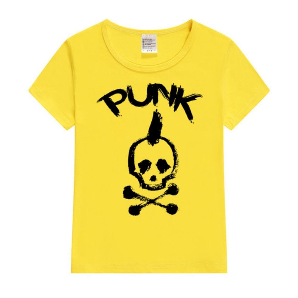 Summer Punk Baby T-Shirt Cartoon Kids T-Shirts Print Pattern Children's Clothing Short Sleeved T-shirt for Boys Girls Tees 5T(120cm)