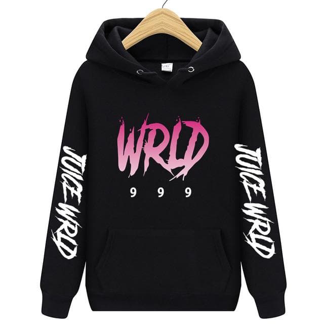 Men's And Women's Long Sleeves Rapper Juice WRLD Men Women Autumn Winter Hooded Harajuku Hoodie Hoody clothing S black