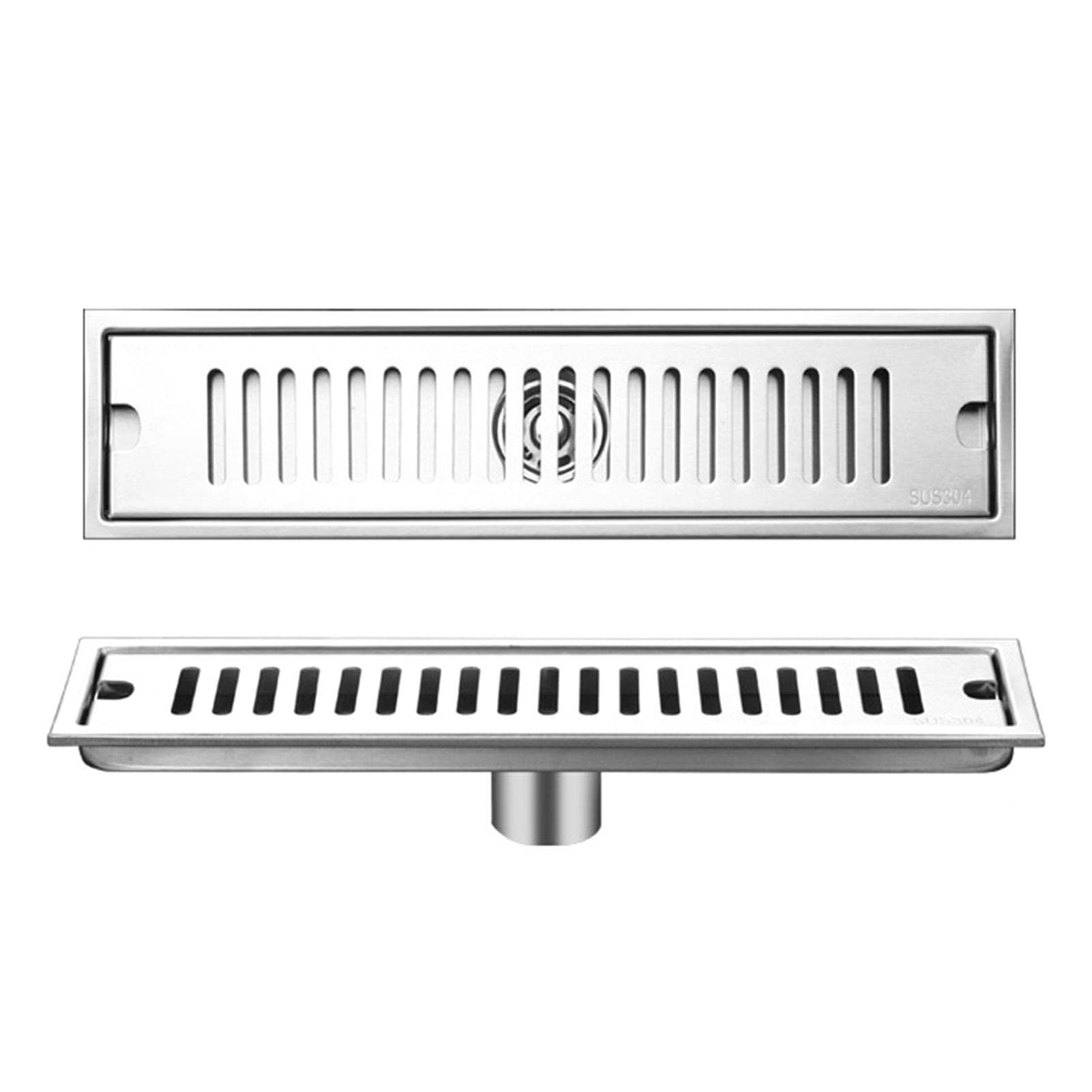 Shower Drain Long Stainless Steel Deodorant Removable Floor Drain for Bathroom Hotel 40cm Middle 40cm Middle Draining