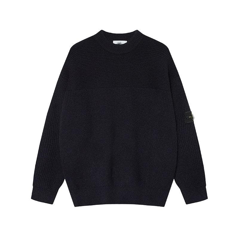 Cross-Border Stone Island Round Neck Unisex Pullover Sweater - European & American Trendy Style L