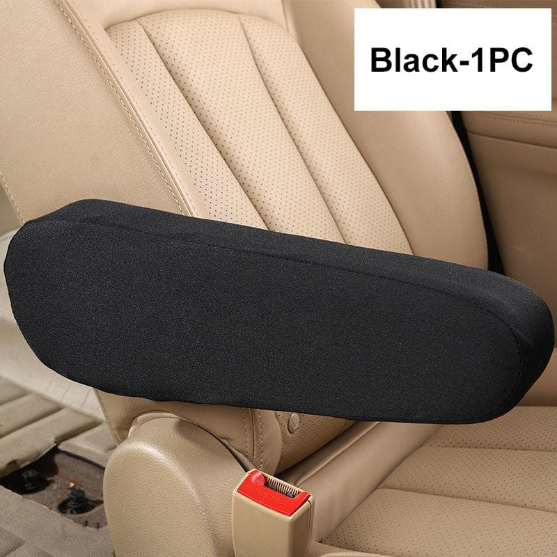 1Pcs Car Armrest Cover Elasticity Cloth Fabric Car Centre Console Armrest Protector Cover Universal For Car black