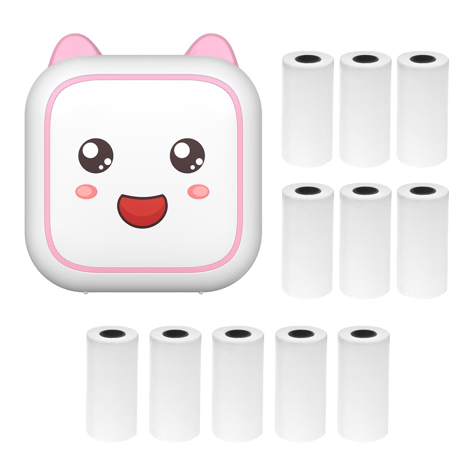 Mini Thermal Printer Multifunction Portable Sticker Maker Instant Photo Inkless Printing Support BT P-4 pink