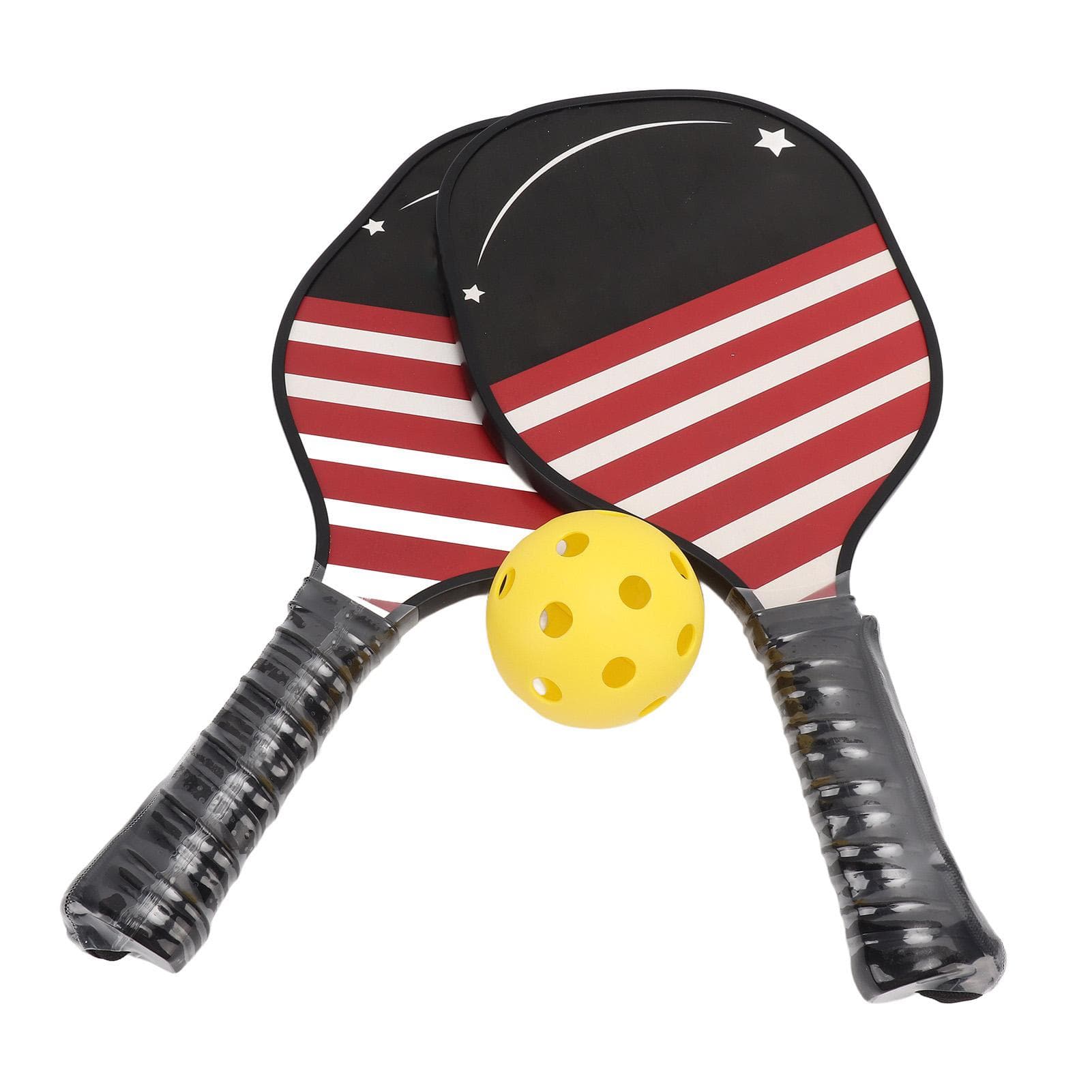 2Pcs Pickleball Paddles Durable Wood PP Comfortable Grip Light Weight Pickleball Set with 4 Balls